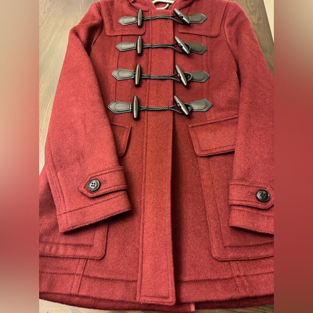 Women's Burberry Wool Duffle Toggle Coat